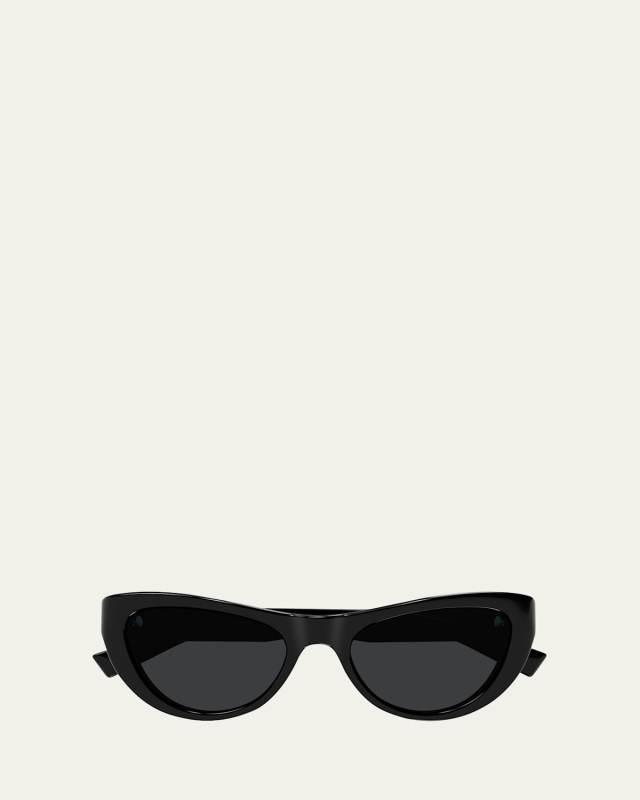 Sleek Logo Plastic Cat-Eye Sunglasses
